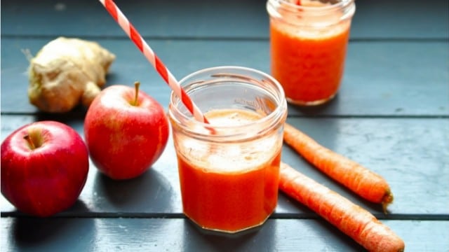 jugo de zanahoria y manzana para tener abdomen plano